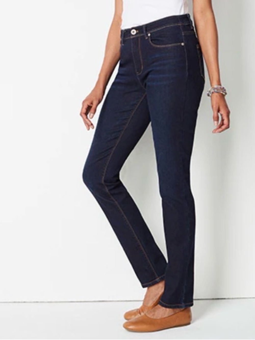 J. Jill High-Rise Straight Leg Dark Blue Denim Jeans